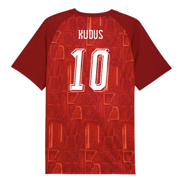 2026-2027 Ghana Warm Up Jersey (Dark Crimson) (Kudus 10)-SoccerKits Hub | Buy Soccer Jerseys Online